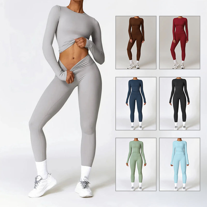 Tight-fitting Brushed Yoga Suit Quick-drying Sports Set
